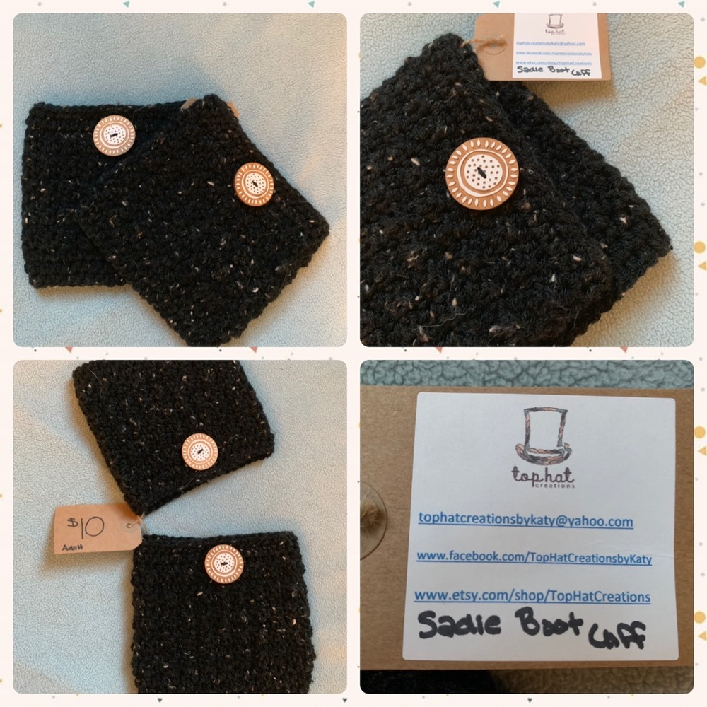 Black Knitted Boot Toppers